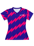 Polera running dry fit mujer cuello V manga corta
